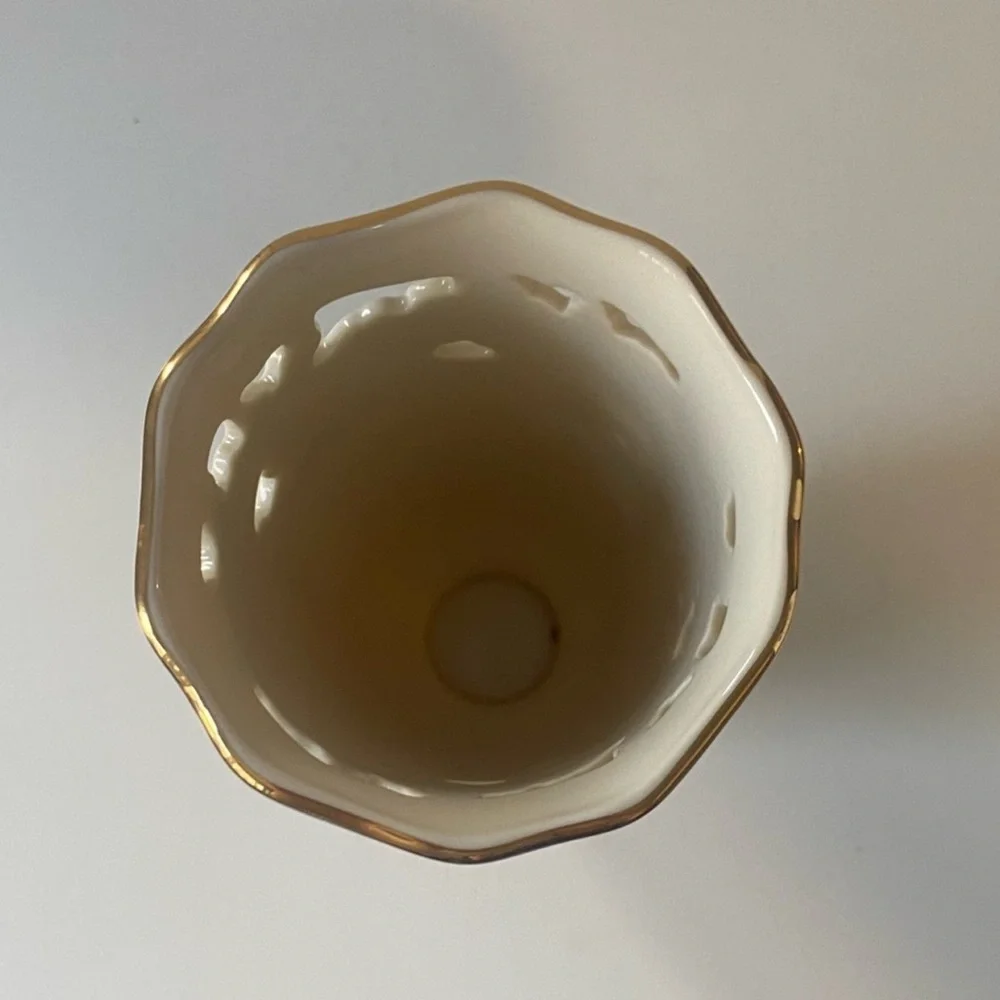 Lenox Barrington Vintage 1990s Collection Floral Vase with Gold Trim
